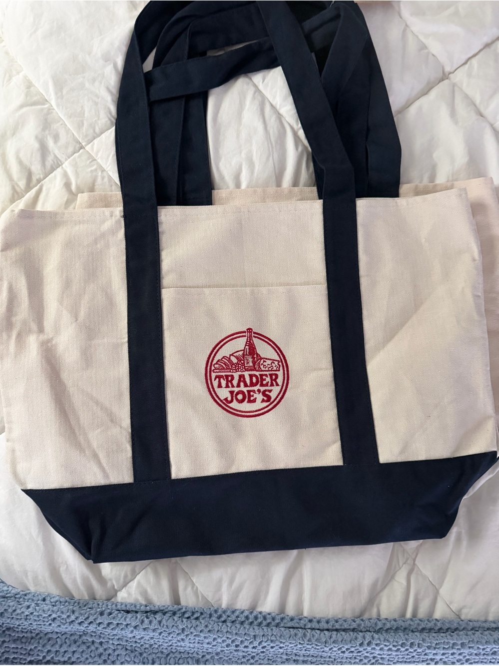 Trader Joe's Canvas Tote Bag in Natural and Black